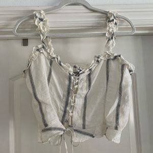 Reformation Crop Tie Top Sz. L